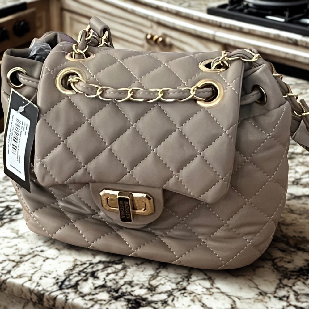 Elegant Quilted Tan backpack